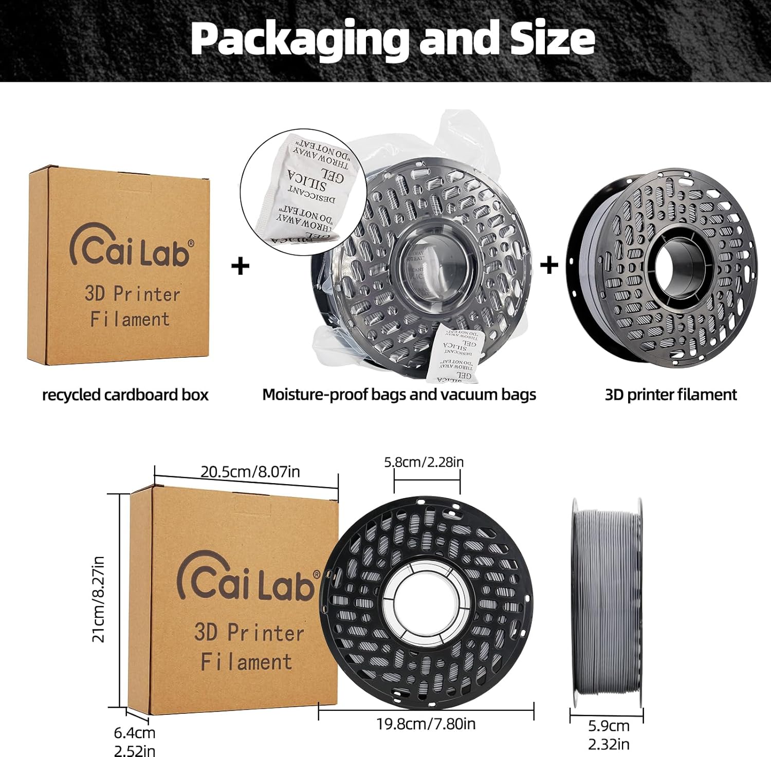 Carbon Fiber PETG Filament 1.75mm 4kg Black+Gray+Sea Blue+Burgundy, High Precision (±0.02mm) & High-Strength PETG-CF Filament, einforced Strength Lightweight, Easy Print Mechanical Parts/Models