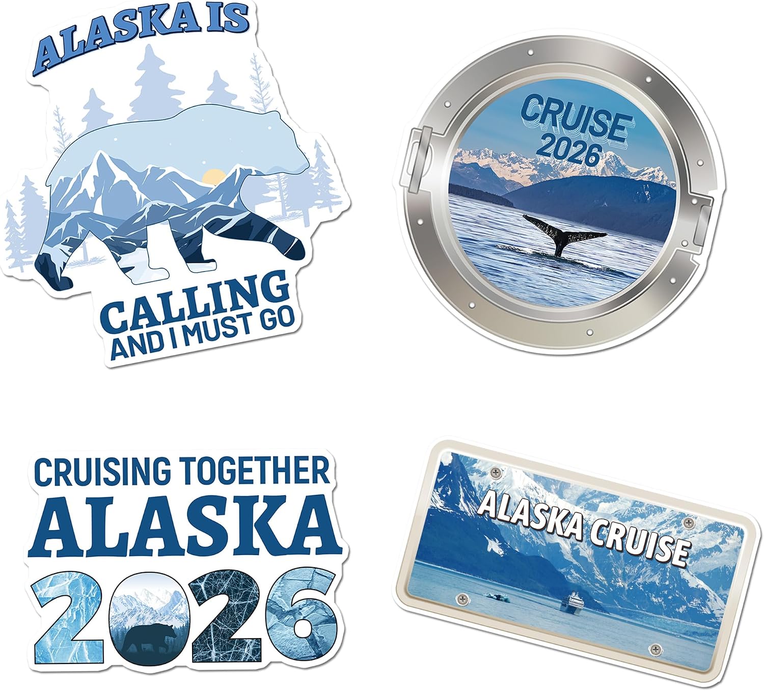 4 Pcs Alaska Cruise Door Magnets, 2026