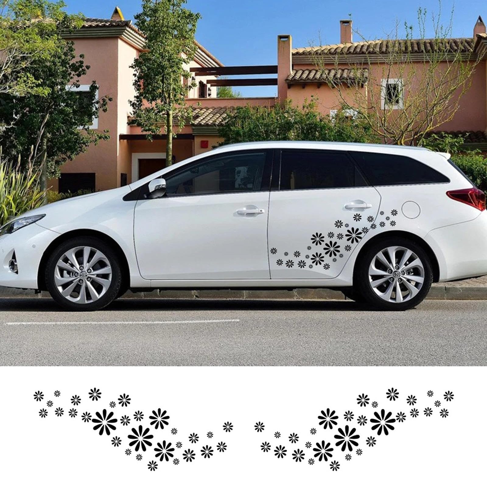 Flower Graphics DIY Winylowe naklejki samochodowe, pasujące do Audi VW Ford BMW Toyota Peugeot Mercedes Benz Renault Universal Tuning