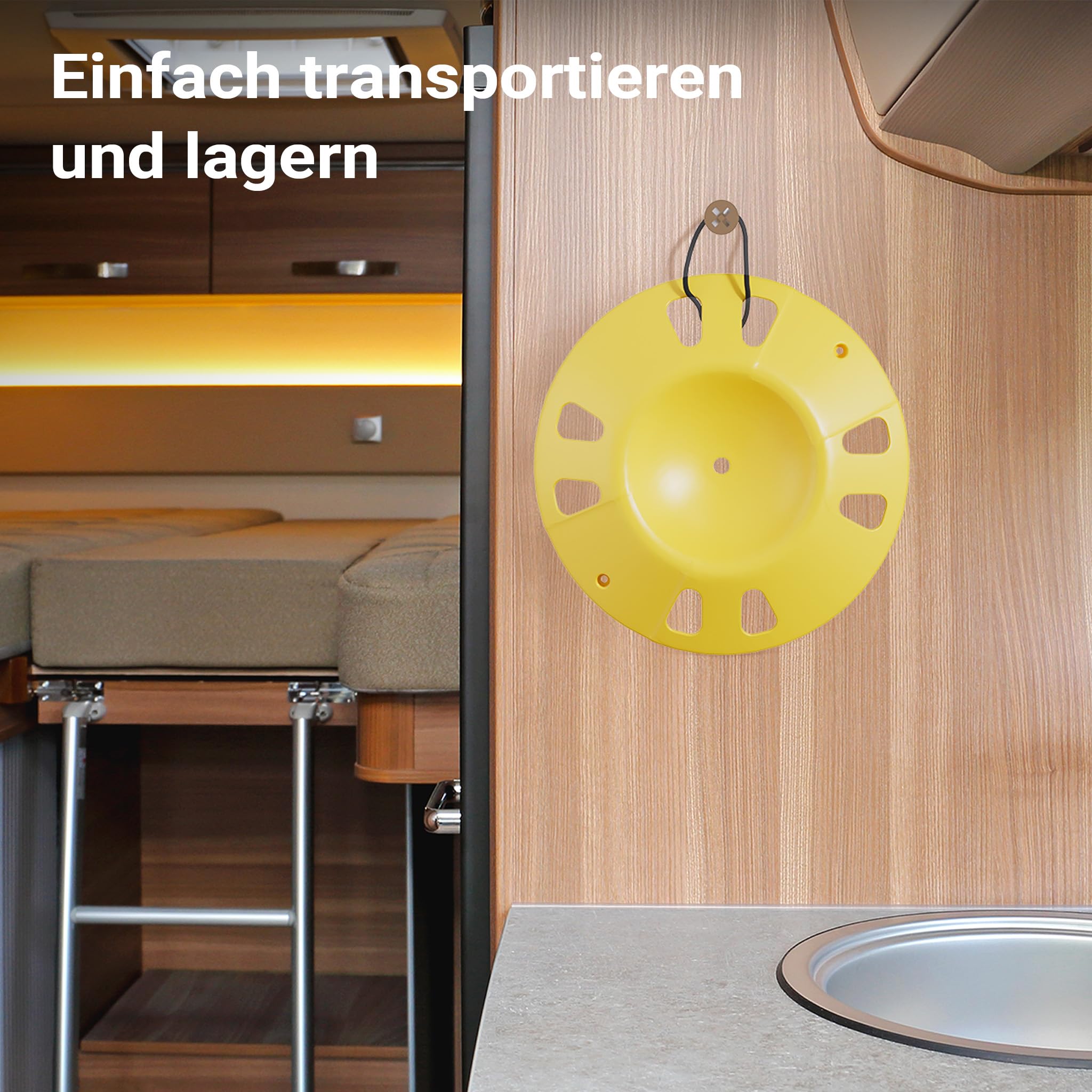 Wiltec Stützradunterlage rund 305 mm bis 1995 kg, HDPE Stützrad Halterung für Stützrad bis Ø 150 mm, Unterlegkeil Stützrad für Anhänger u. Wohnwagen