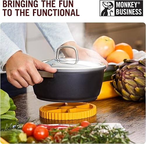 Miniatura 3 de Divertidos salvamanteles de silicona en forma de rotelle para cocina de una serie de utensilios de cocina inspirados en la pasta | Almohadillas