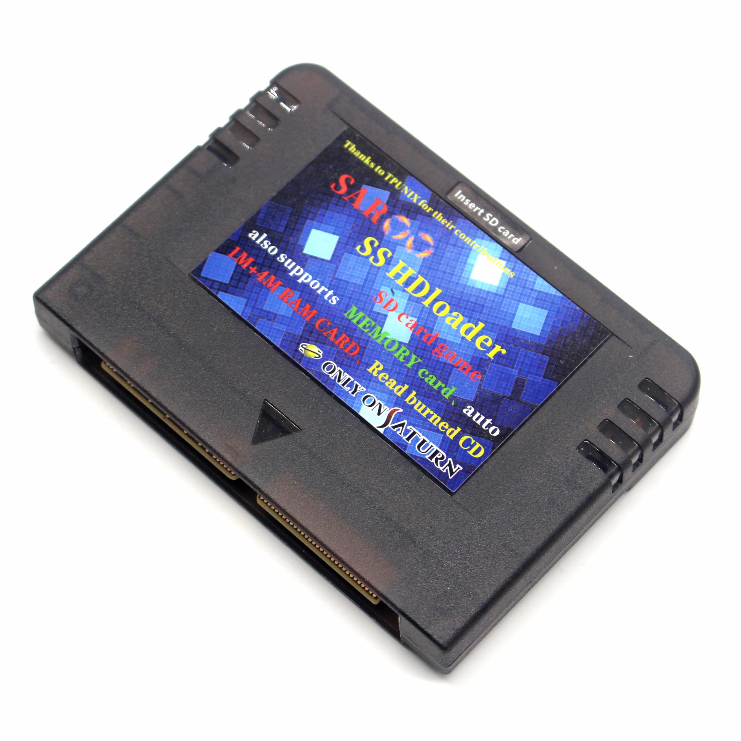 SAROO SS HDloader Cartouche de lecteur de jeu à lecture rapide compatible avec cartes SD TF Menory Jouez à des jeux sans CD pour Saturn Classic Retro Arcade Video Game (version normale 32 Go)