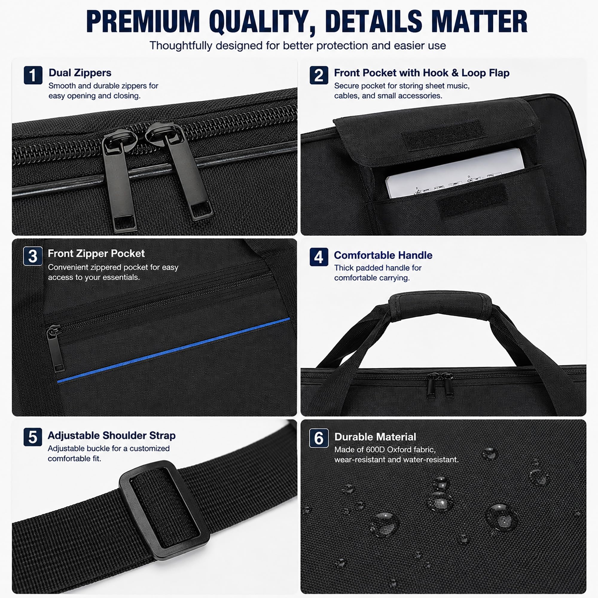 ZORQ Custodia per Tastiera 88 Tasti Compatibile con Donner SE-1 PRO 2023-pr