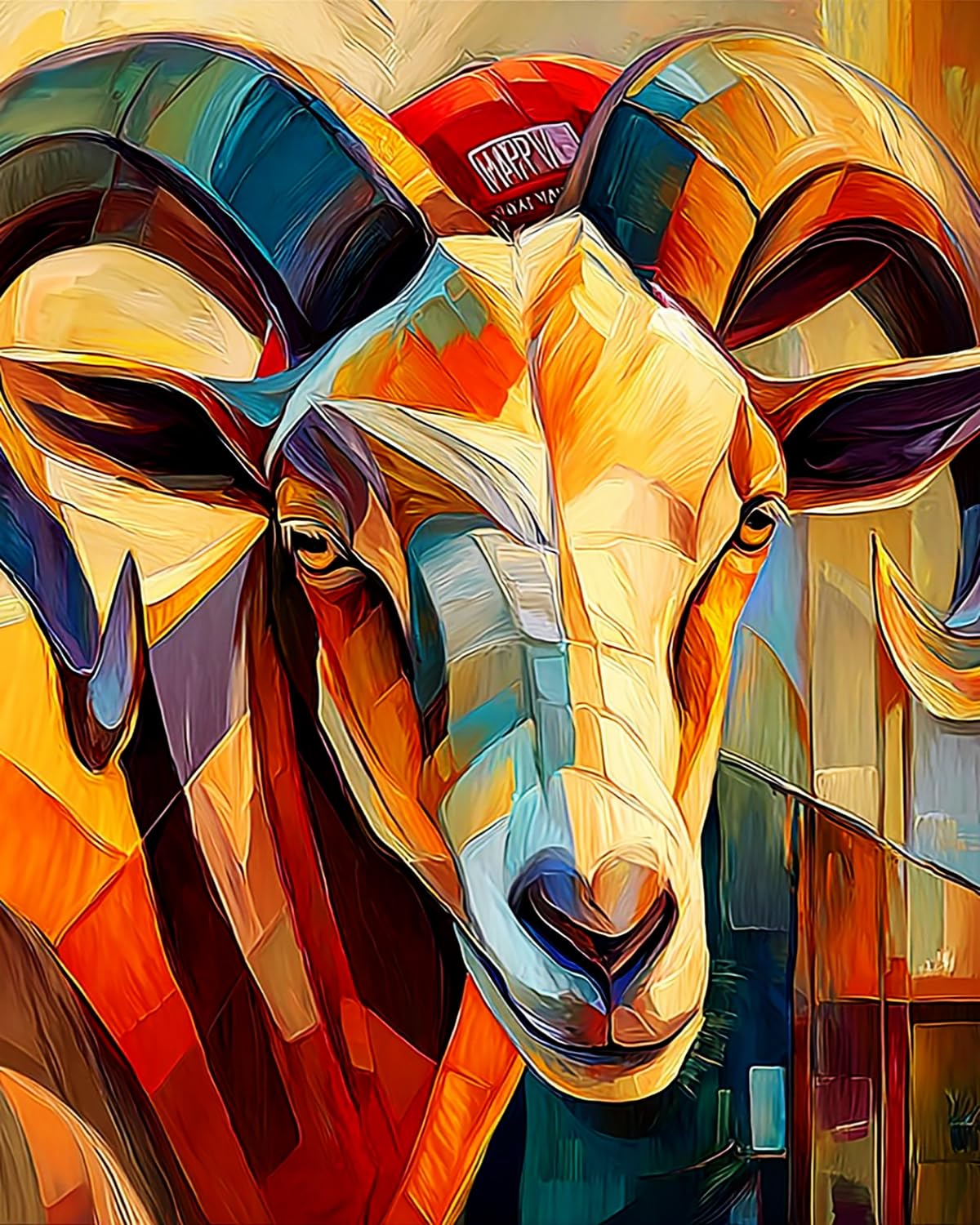 Liubaishi Multicolour Paint By Numbers For Adults, 16X20 Inch Acrylic Canvas Painting Kit, King Of The Spotted Sheep