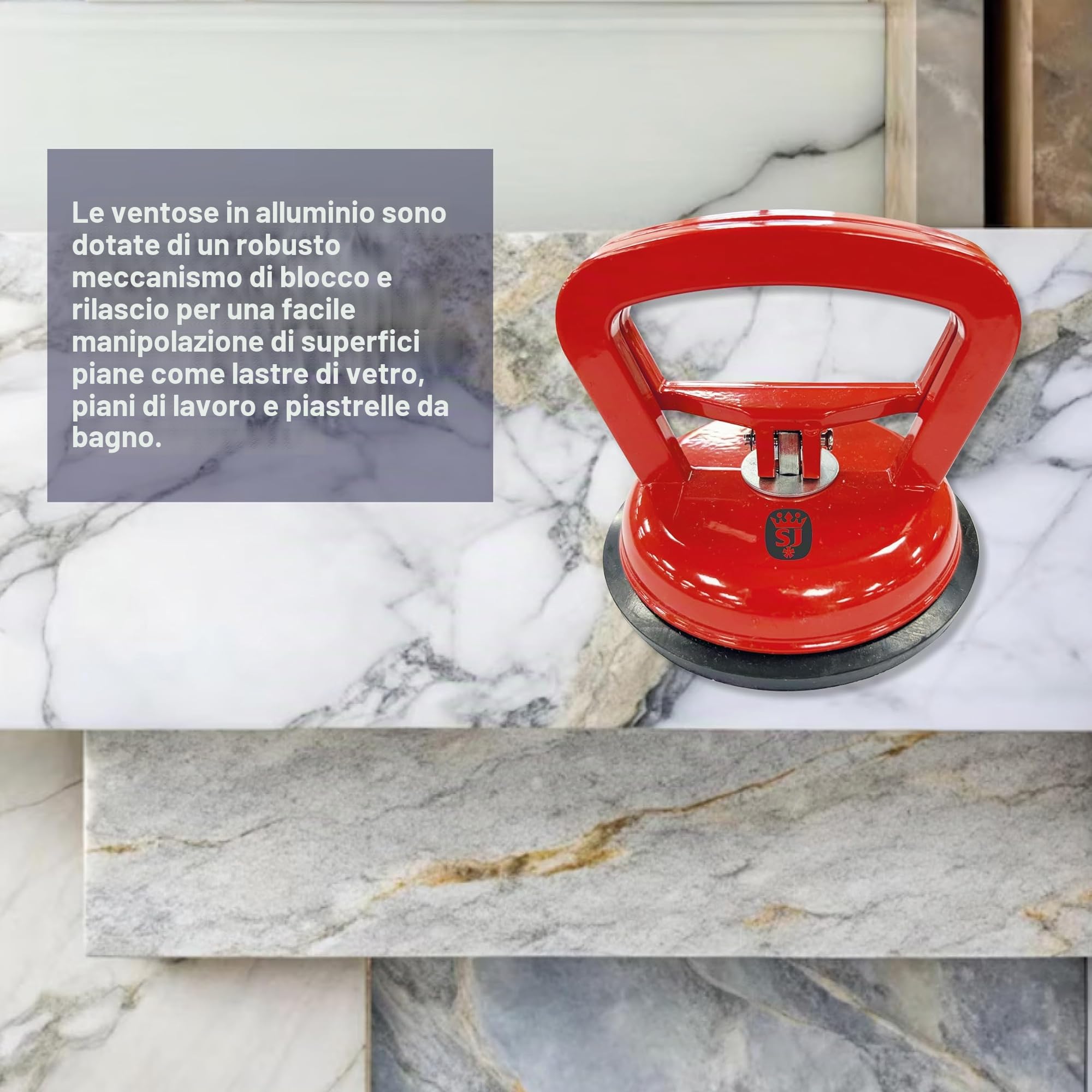 Spear & Jackson ASCS118 - Ventosa Singola ad Alte Prestazioni – Capacità di Sollevamento 50 kg – Sistema di Bloccaggio e Rilascio Facile