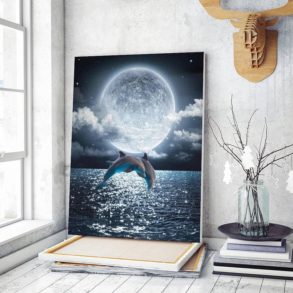 油絵:イルカ 楽天市場】【9-18日！16%OFFクーポン配布中】送料無料 数字油絵