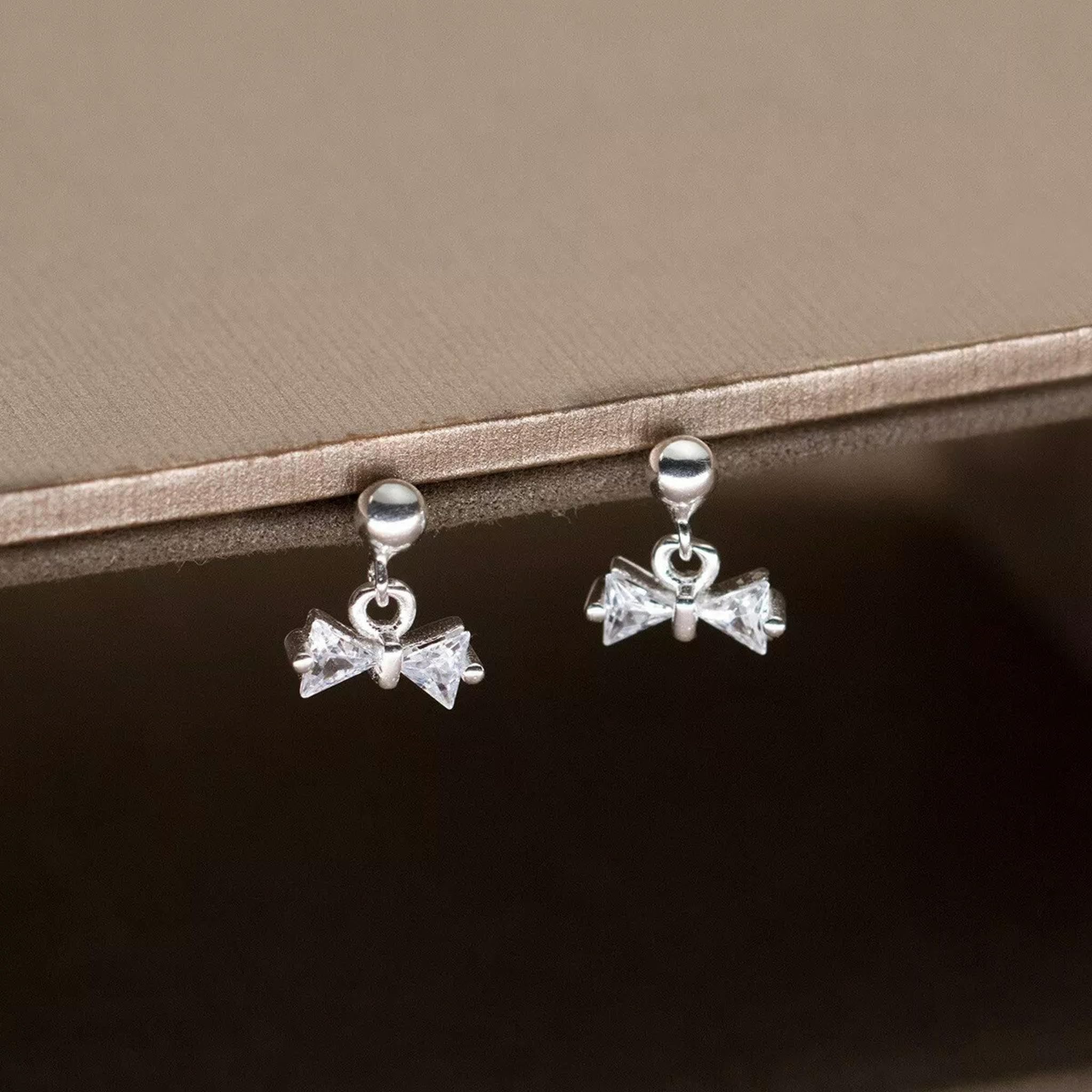 YCTTKDD 925 Silber Ohrstecker Zirkonia Kleine Schleife Damen Mädchen