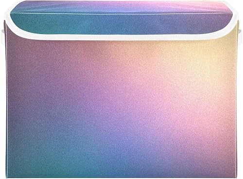 GAIGEO Cubo de almacenamiento con degradado amarillo, lila, azul, rosa, lila, amarillo, cubos de almacenamiento, caja de almacenamiento para armario