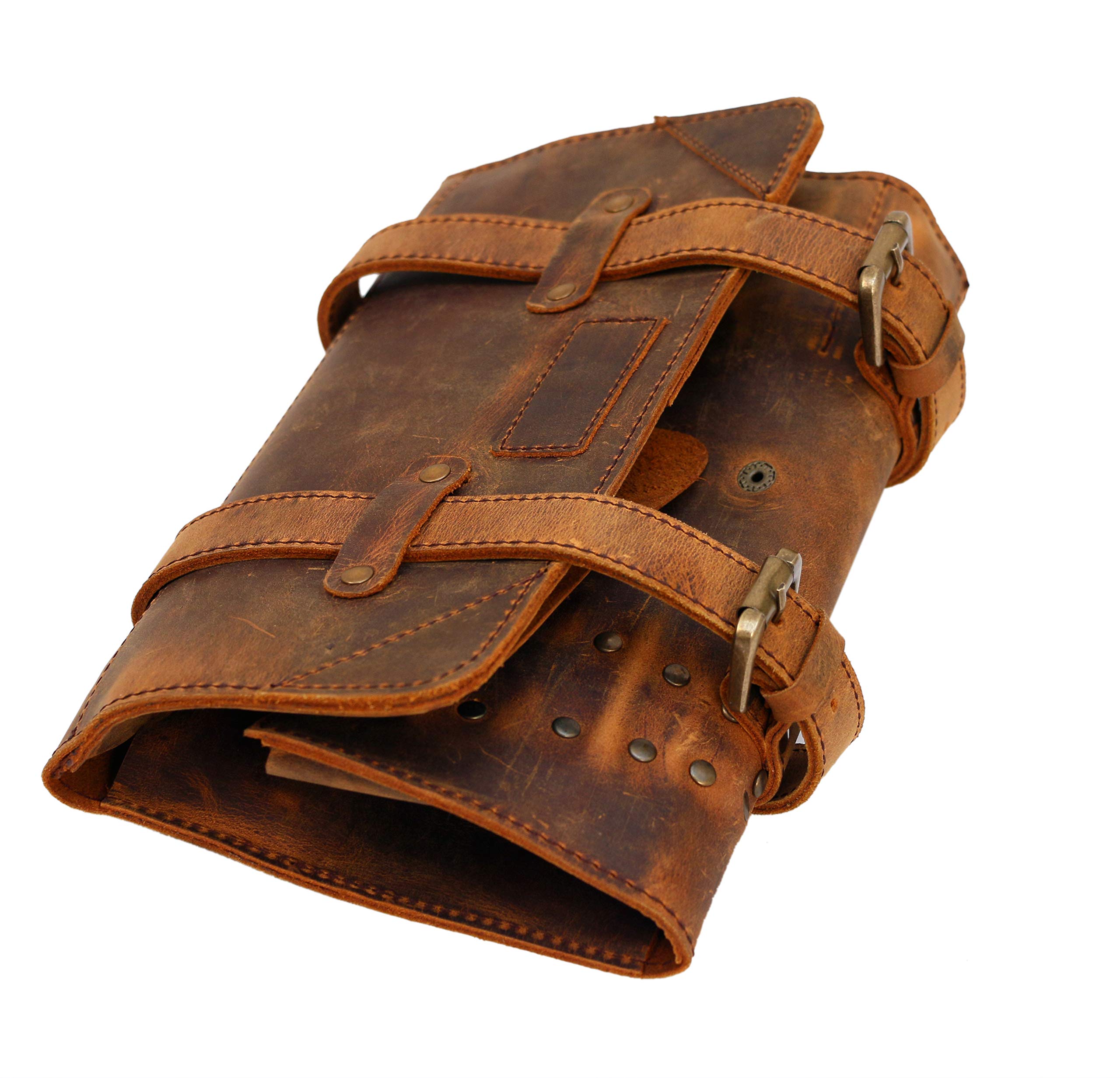 THE BIKERZ LEATHER TOOL ROLL FOR MOTORCYCLE/CAR/HOME TOOLS