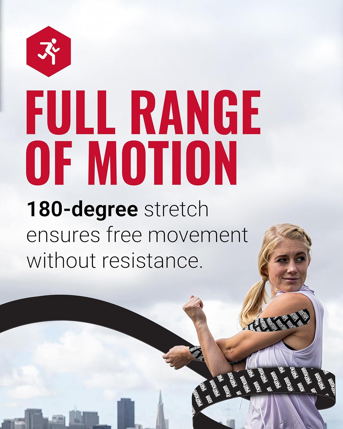 RockTape Extra Sticky Kinesiology Tape - Athletic Tape for Muscle Pain Relief, Injury Recovery - Microscopic Skin Lifting & Decompression - Sweat & Water Resistant - Image 4