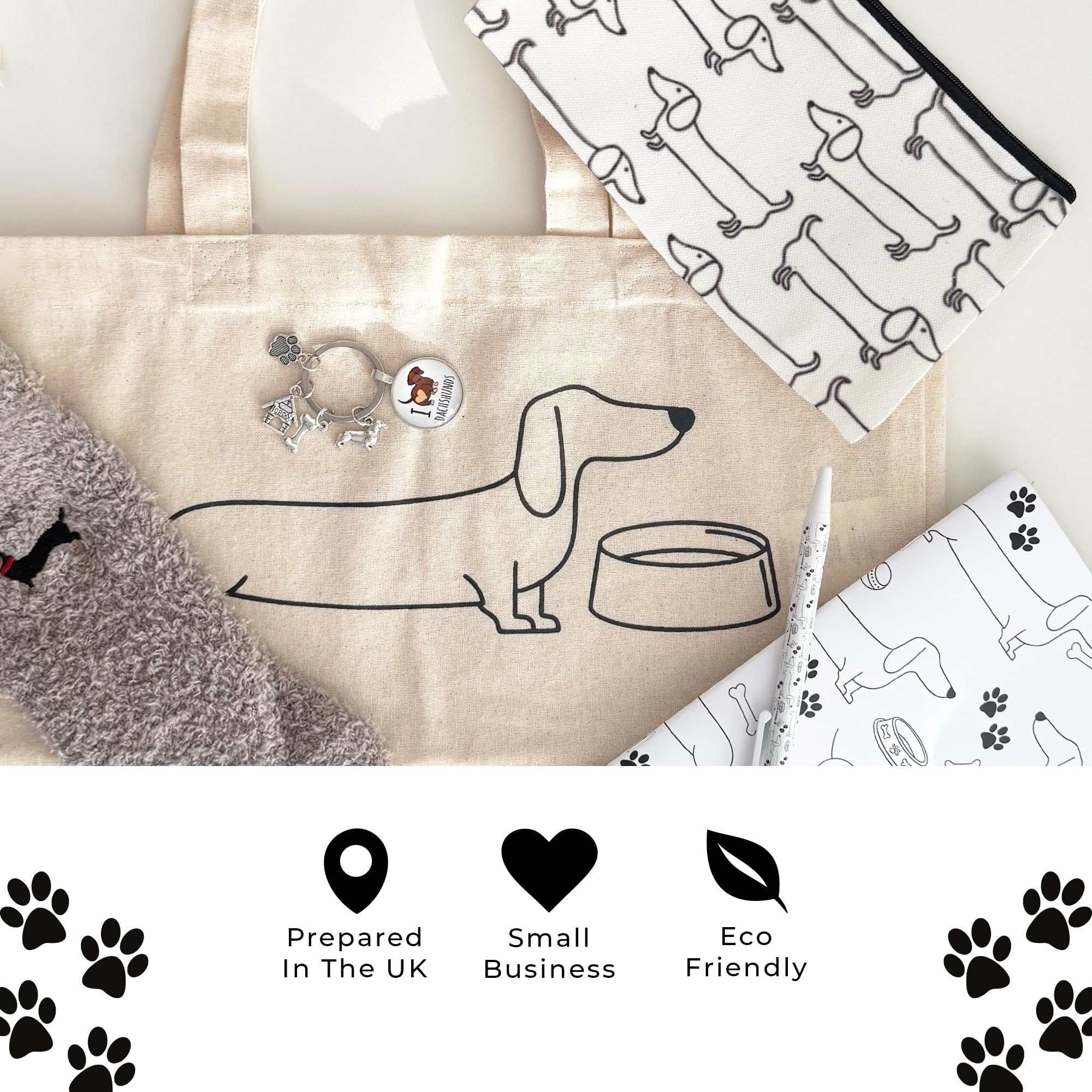Clermont Bundles Dachshund Gift Set for Women & Men, Sausage Dog Gift Hamper. Bundled with Socks, Notepad & Pen, Keyring - Image 3