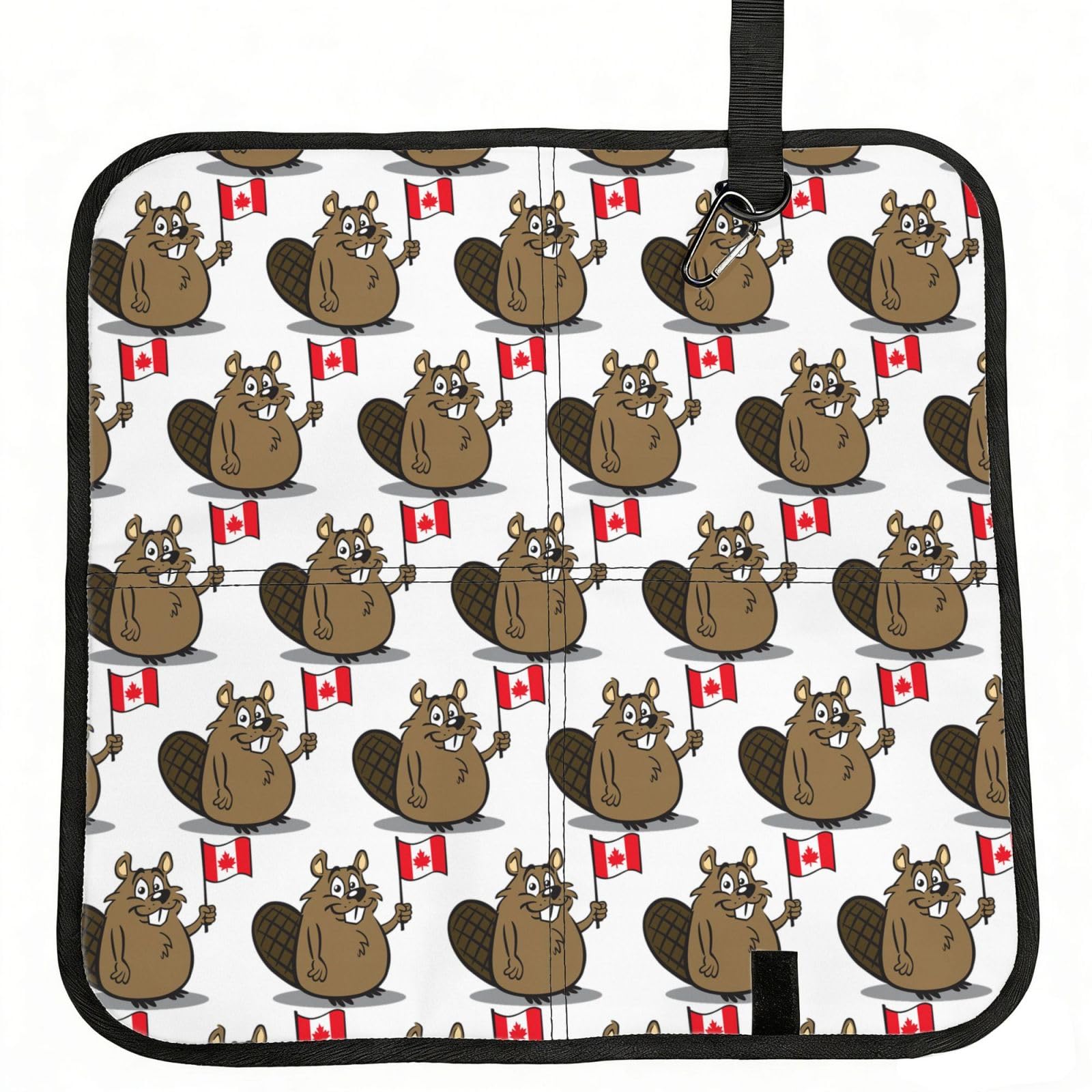 OKFSTY Beaver Print Fold Away Seat Cushion Portable Outdoor Pad Polyester Bleacher Bench Mat Travel Picnic Pad