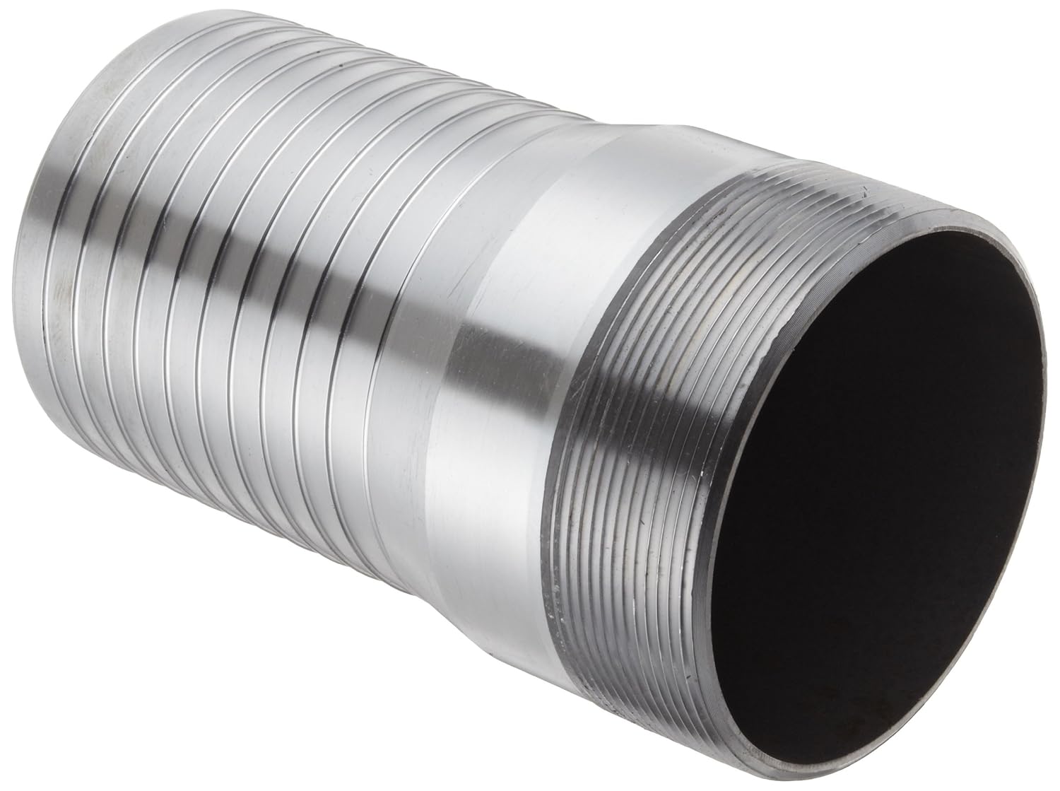 Dixon ST60 Unplated Steel Hose Fitting, King Combination Nipple Threaded End with No Knurl, 6"-8 NPT Male x 6" Hose ID Barbed