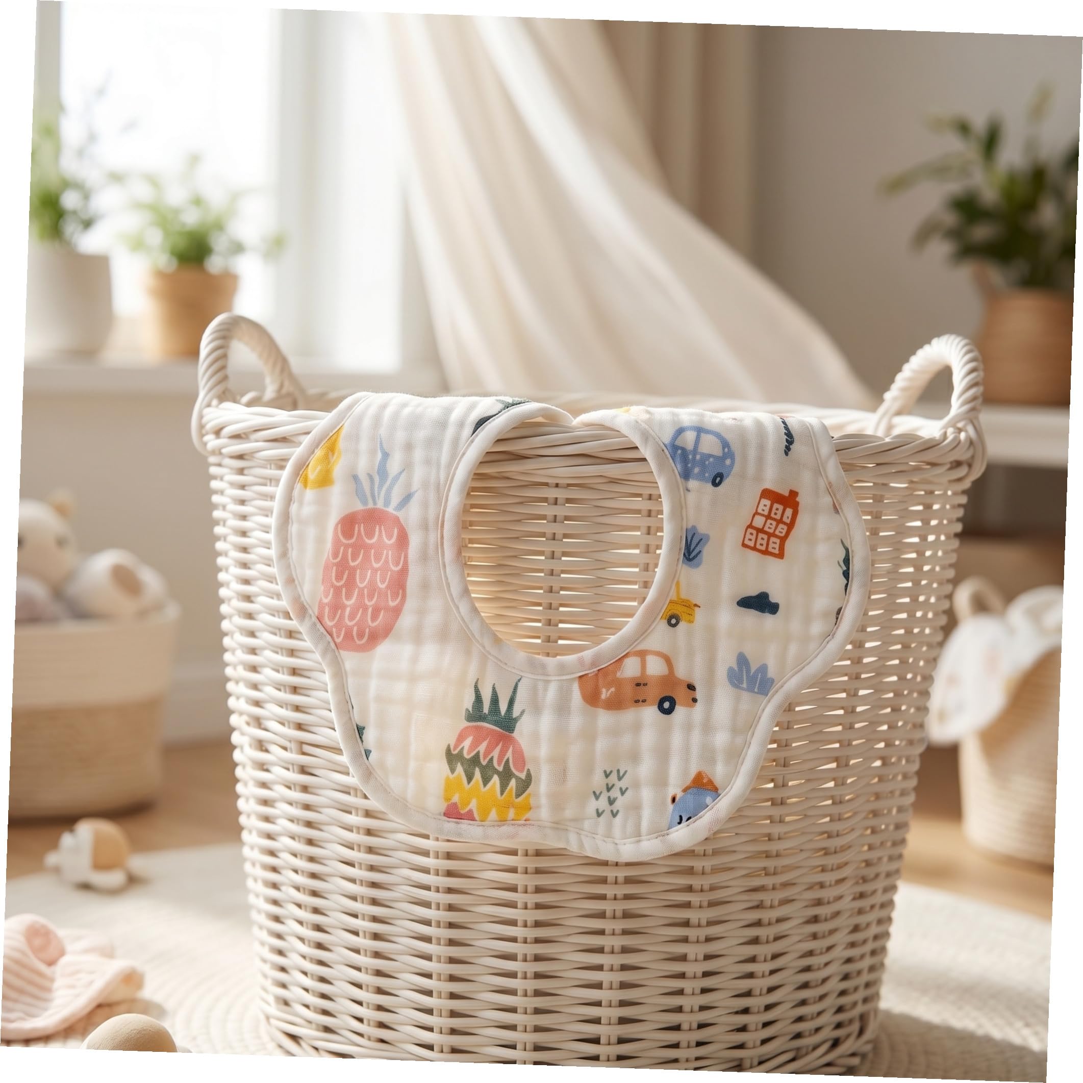 Toyvian Babero De Saliva Ñiño Algodón 8 Capas 8 Piezas Para Niños Pequeños Botón Ajustable Para Dentición Toalla Alimentación Delicada Piel Uso Diario Bebés