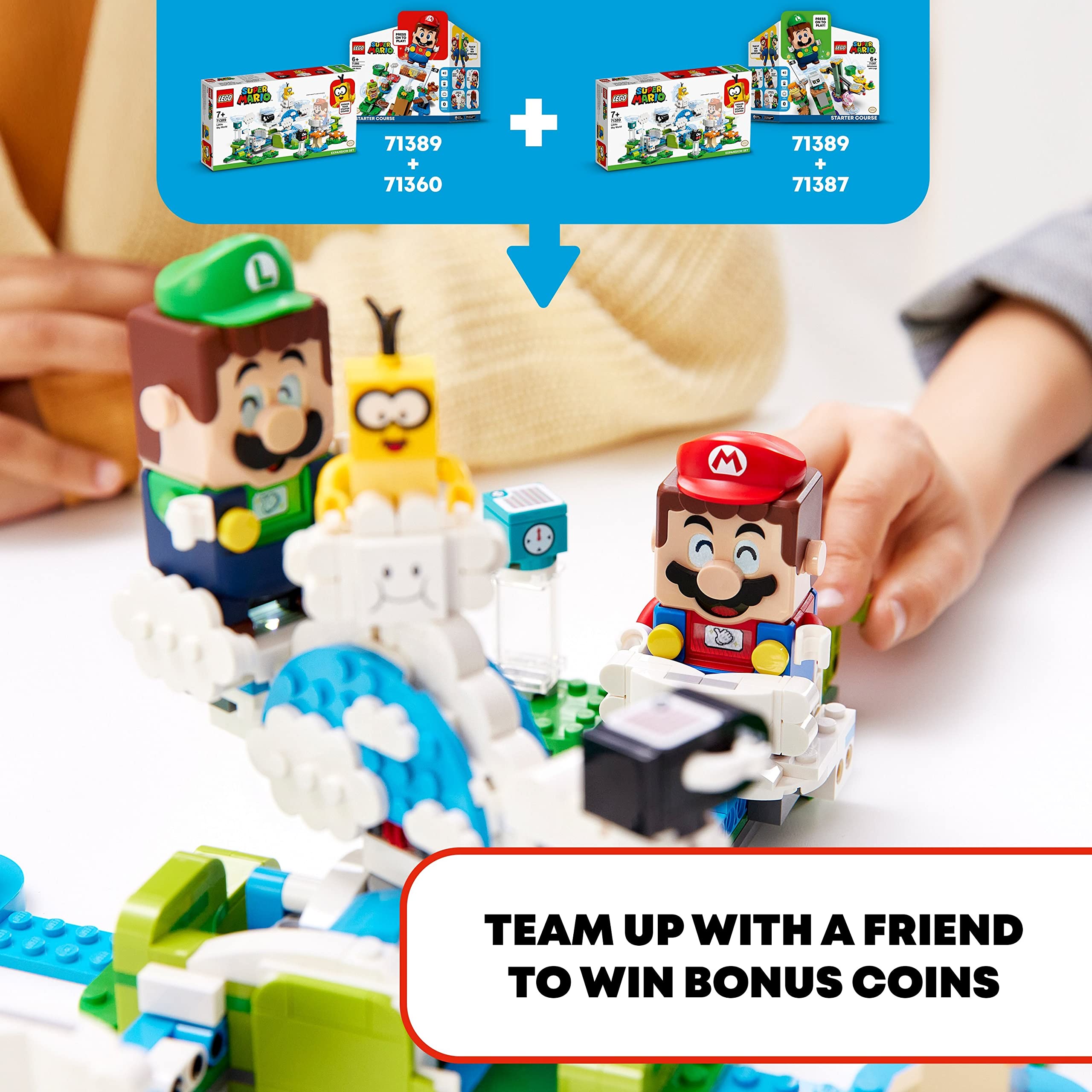 LEGO Super Mario 71389 Podniebny świat Lakitu — zestaw dodatkowy | Kolekcjonerska zabawka dla dzieci (484 elementy)