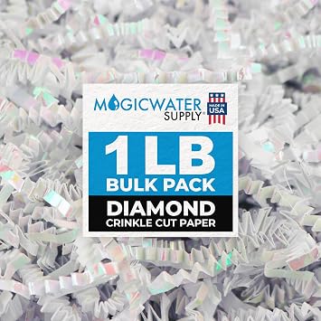MagicWater Iridescent Crinkle Cut Paper - 1 LB - Diamond White