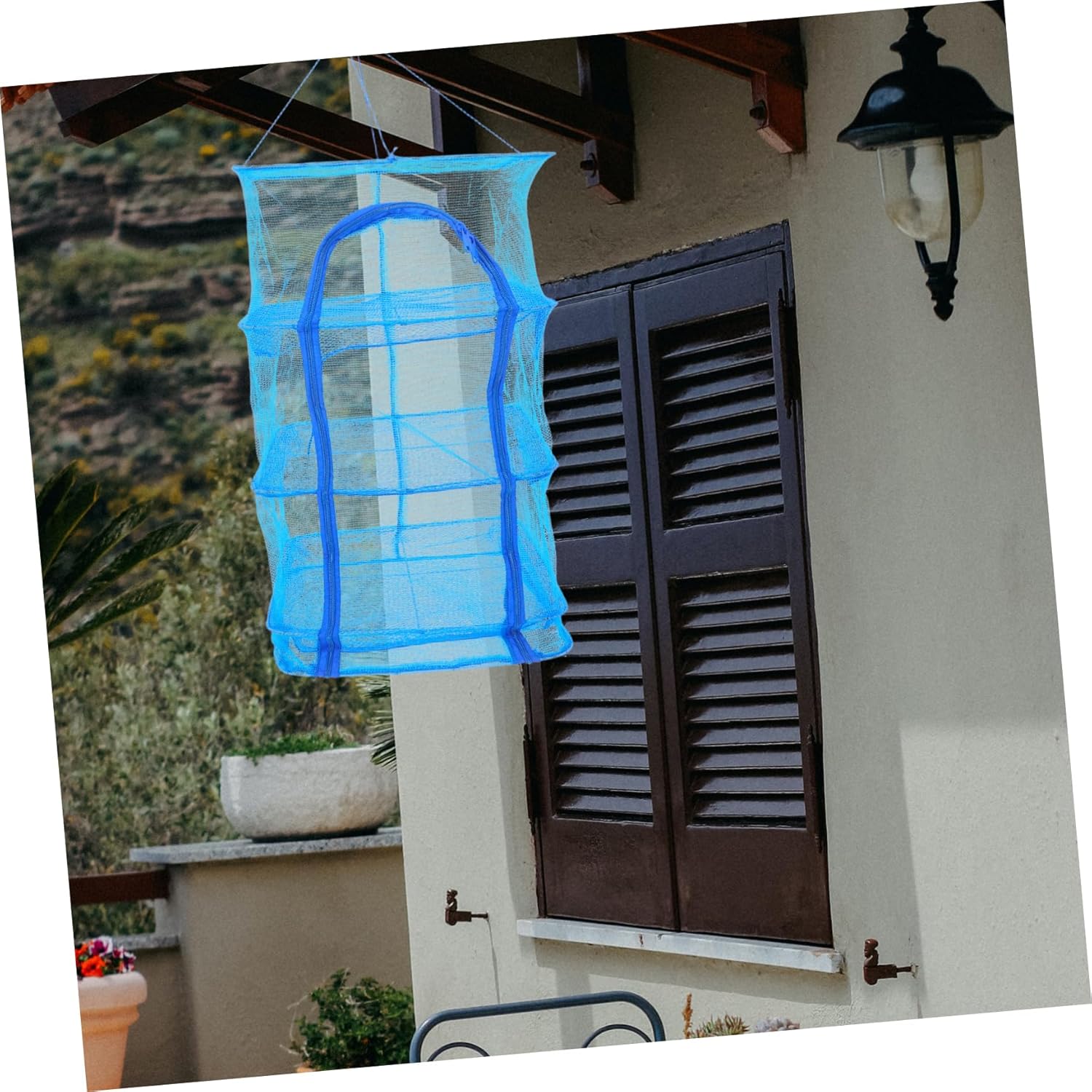 2pcs Folding Vegetable Dryer Rack with Heavy Duty Breathable Nylon Mesh Hanging Drying Nets for Fish Fruits Herbs Stable Wire Frame for Indoor Outdoor Use