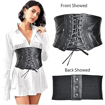 IZUS Vintage Lace-up Corset Belts for Womens,Retro Elastic