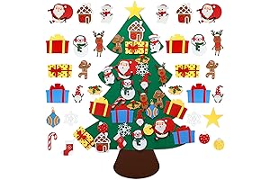 BASHOUT DIY Felt Christmas Tree with 3D Ornaments for Endless Holiday Fun