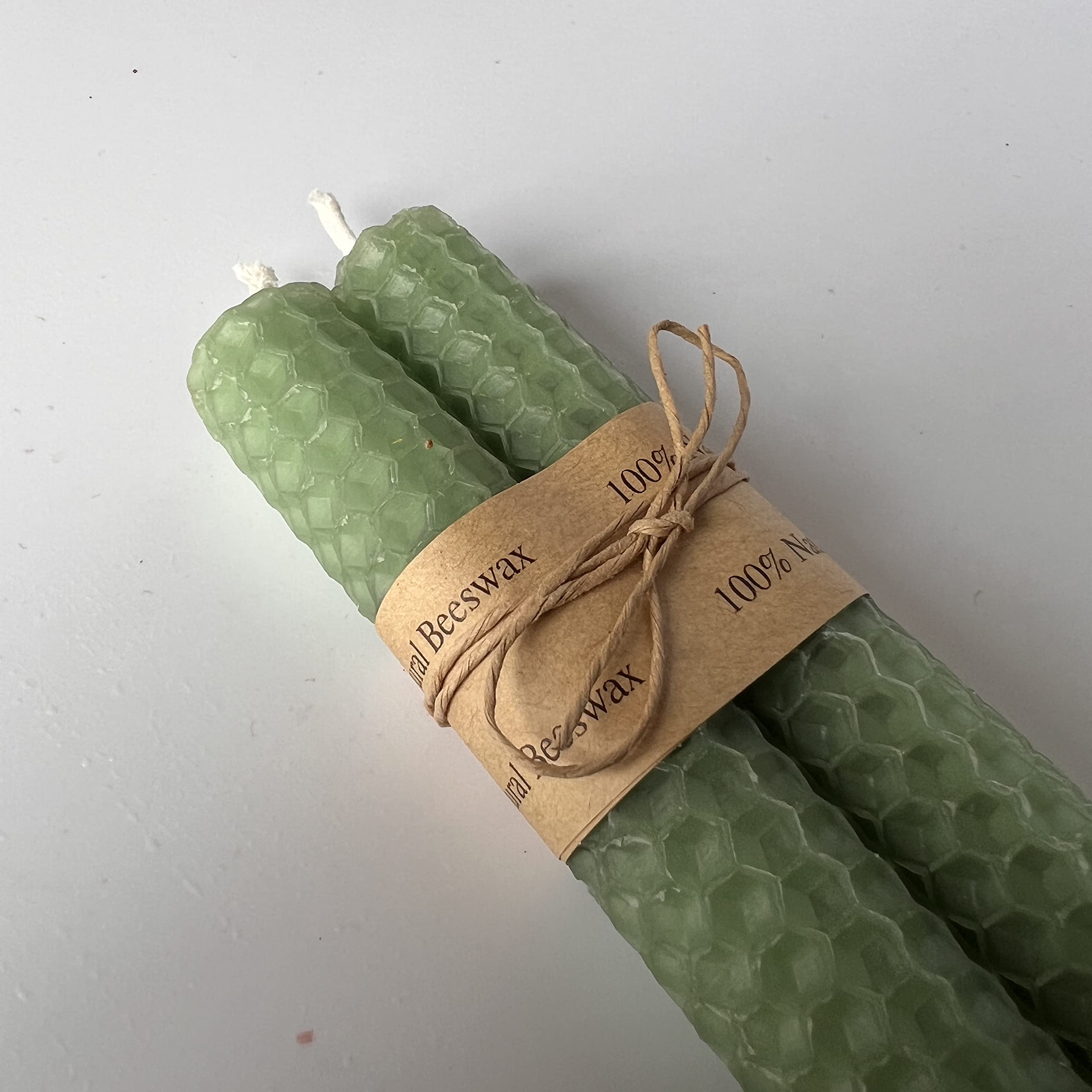 100% Pure Beeswax Dinner Candles, Subtle Honey Smell, Gift for Her 10 Colours (Mint Green), Spearmint Green - Image 3