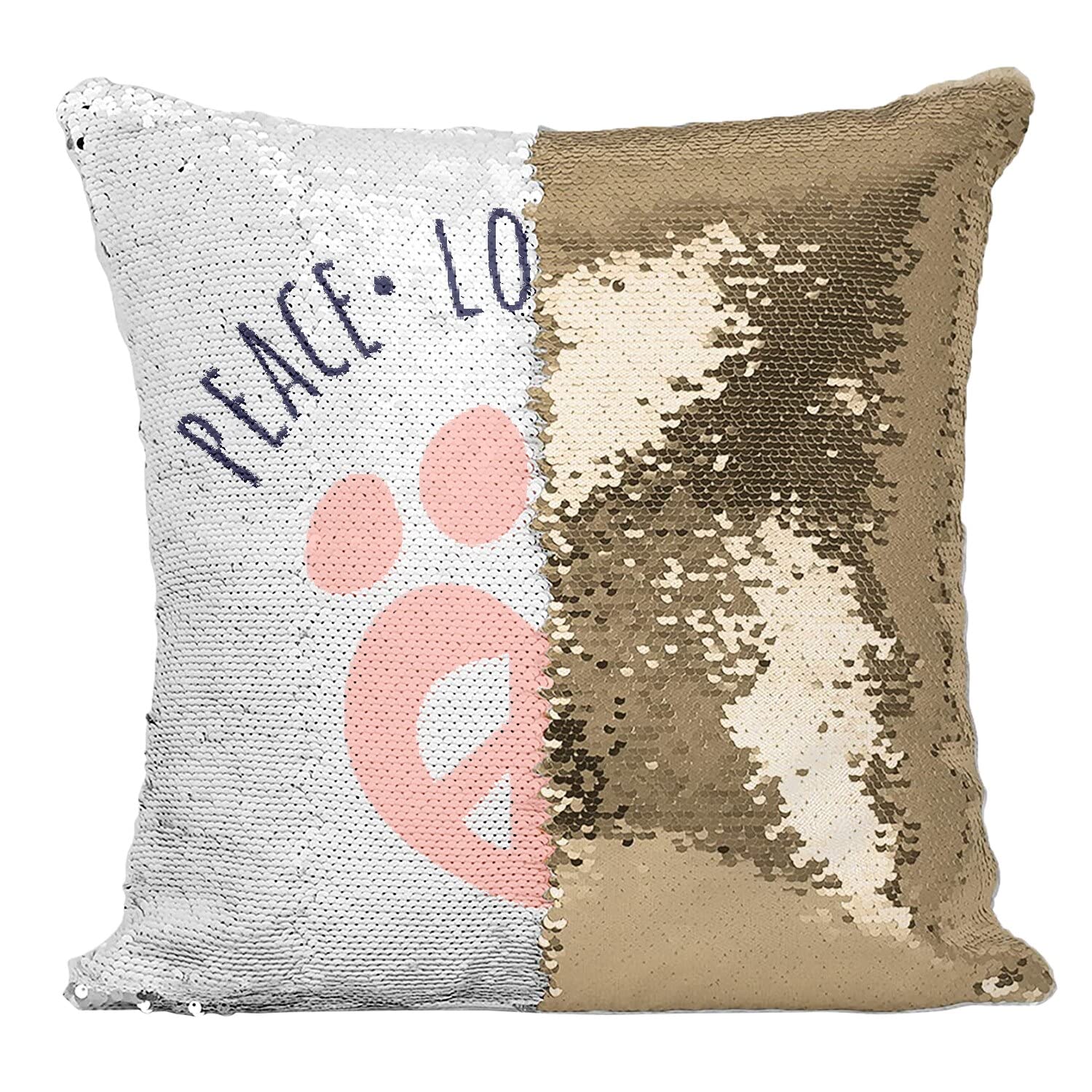 Coussin Sequin Doré Chat et Chien pour Ambiance Chaleureuse au Salon