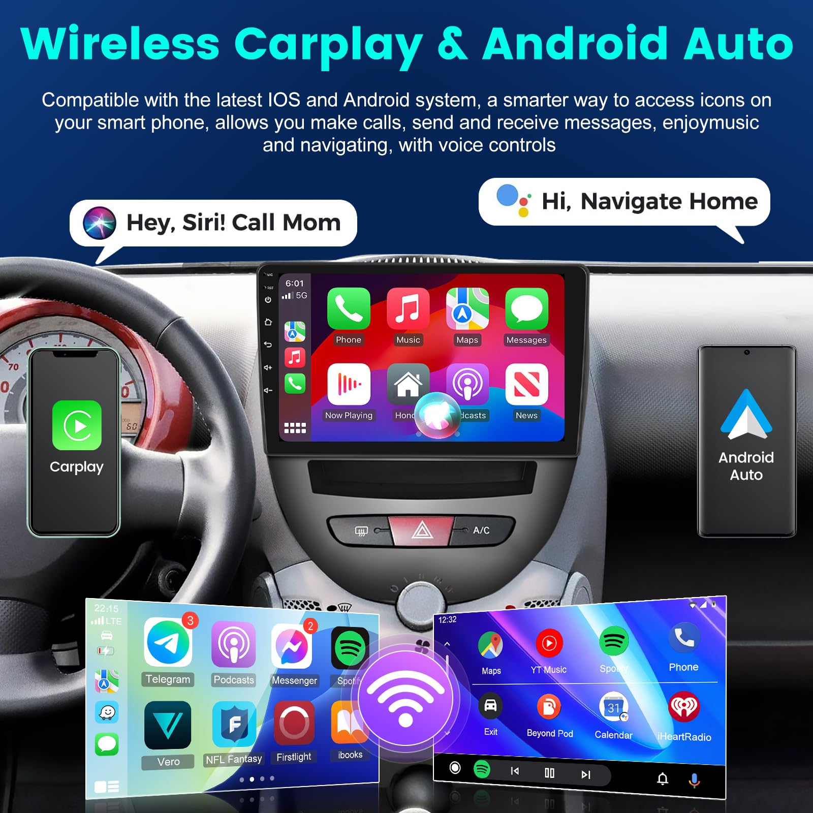 Android Autoradio 10,1 Zoll Für Toyota Aygo/Peugeot 107 - 2GB+64GB