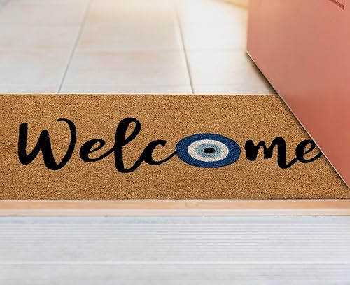 Miniatura 8 de IRONGATE Coco Coir Doormat - Non Slip Dirt Trapping Evil Eye Coir Welcome Mat - Low Profile Indoor Outdoor Durable Easy Clean High Traffic Patio