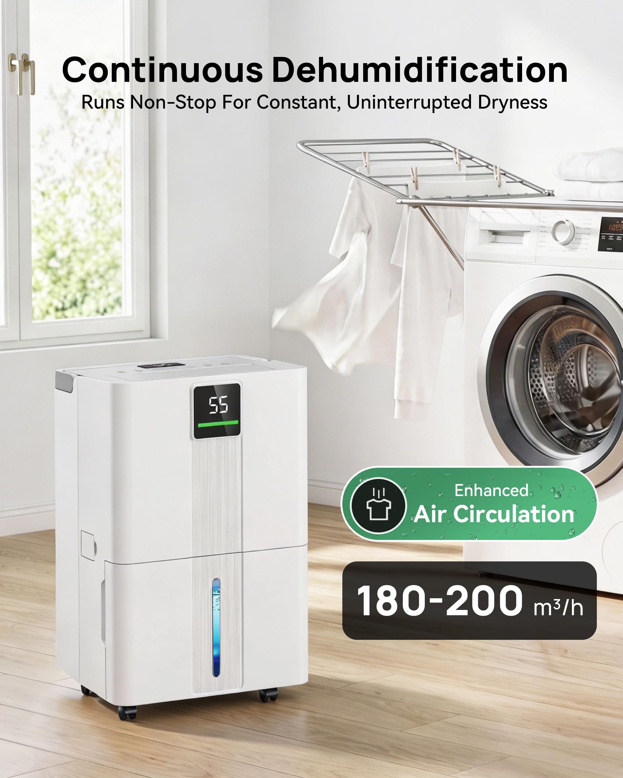 JUMMICO Deumidificatore 30L/Giorno Smart con Wi-Fi e Timer