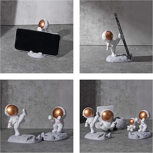 Miniatura 5 de Soporte de teléfono celular astronauta creativo Spaceman para adornos de escritorio, pierna pateada