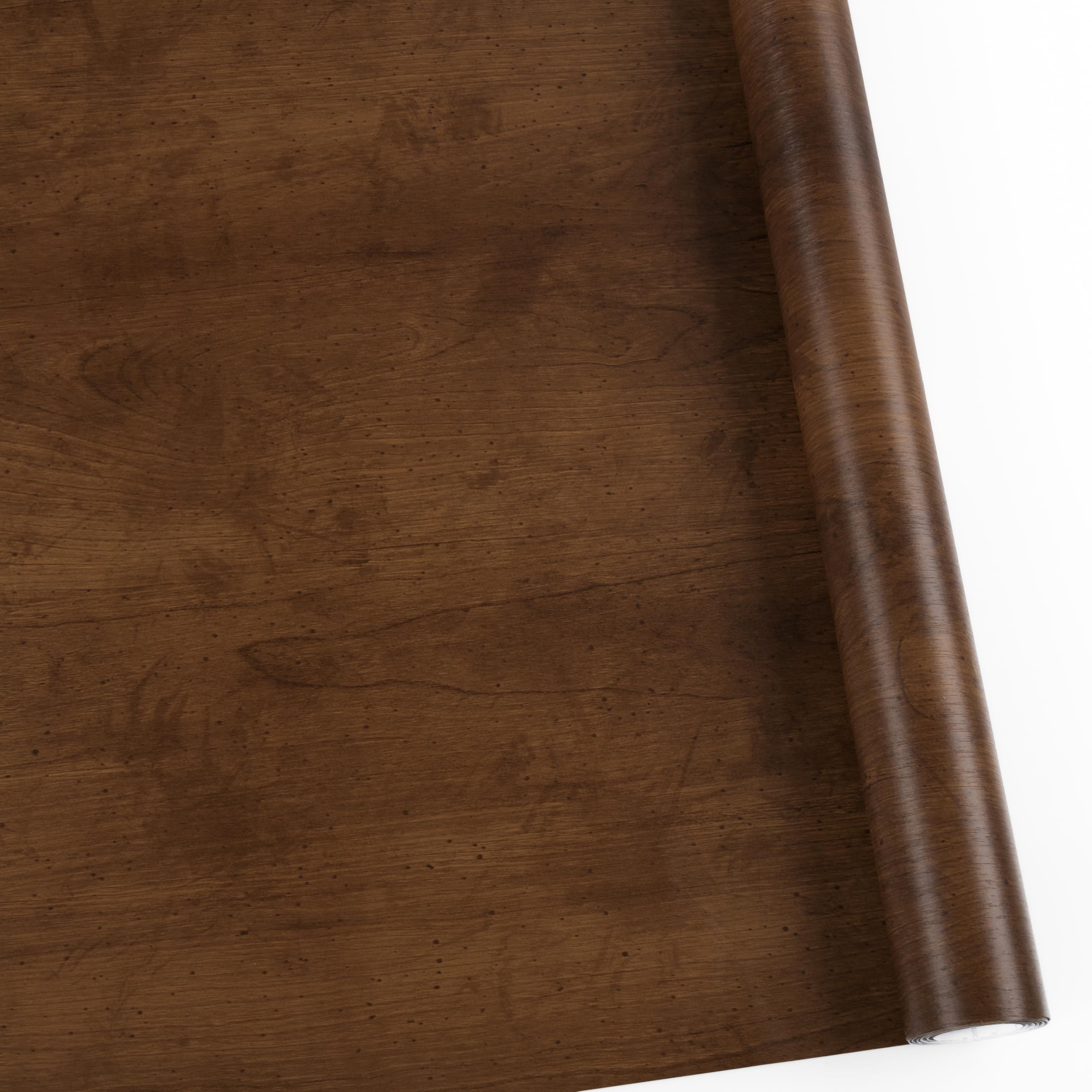 Abyssaly Sticky Back Plastic Roll, Wood Effect Vinyl Wrap Self Adhesive Wallpaper, Reddish-Brown Waterproof Removable Wallpaper Decorative Furniture Kitchen Cupboard Wall 30 X 200cm โ image 1