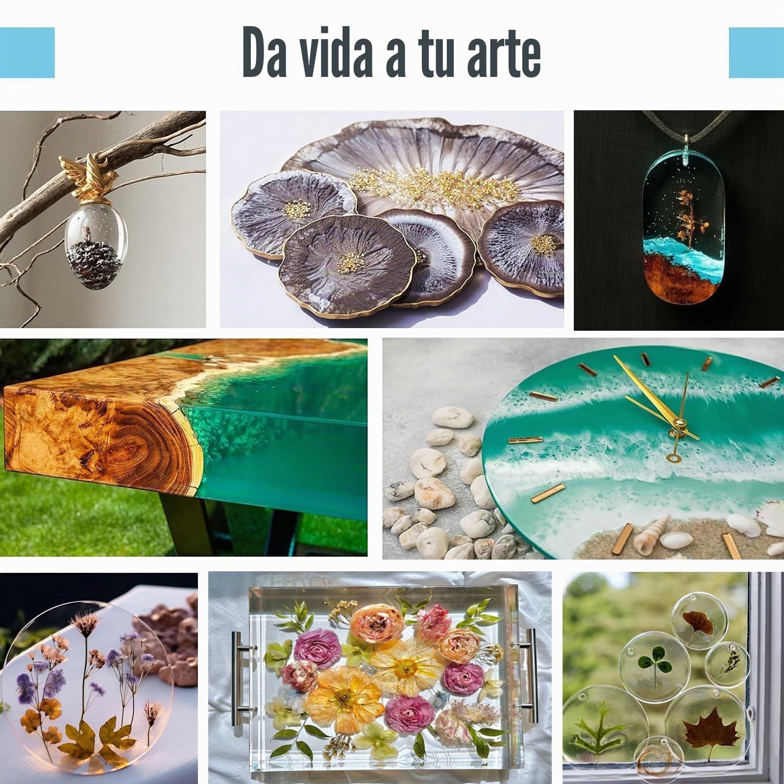 SANAAA Resina epoxi de alto brillo 3X resistente a la decoloración, resina y endurecedor autonivelantes, claro y sin burbujas, adecuado para joyería, recubrimientos de madera y resinas de 4000g
