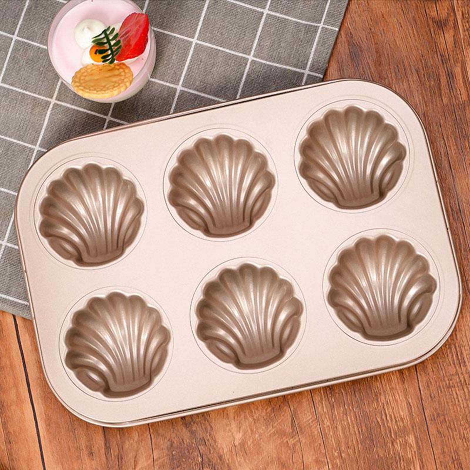 Madeleine-Kuchenform aus Karbonstahl, Antihaft-Backform, 6/12 Mulden, Dessert, Gebäck, Backform für Zuhause, Küche, Karbonstahl, Kuchenform