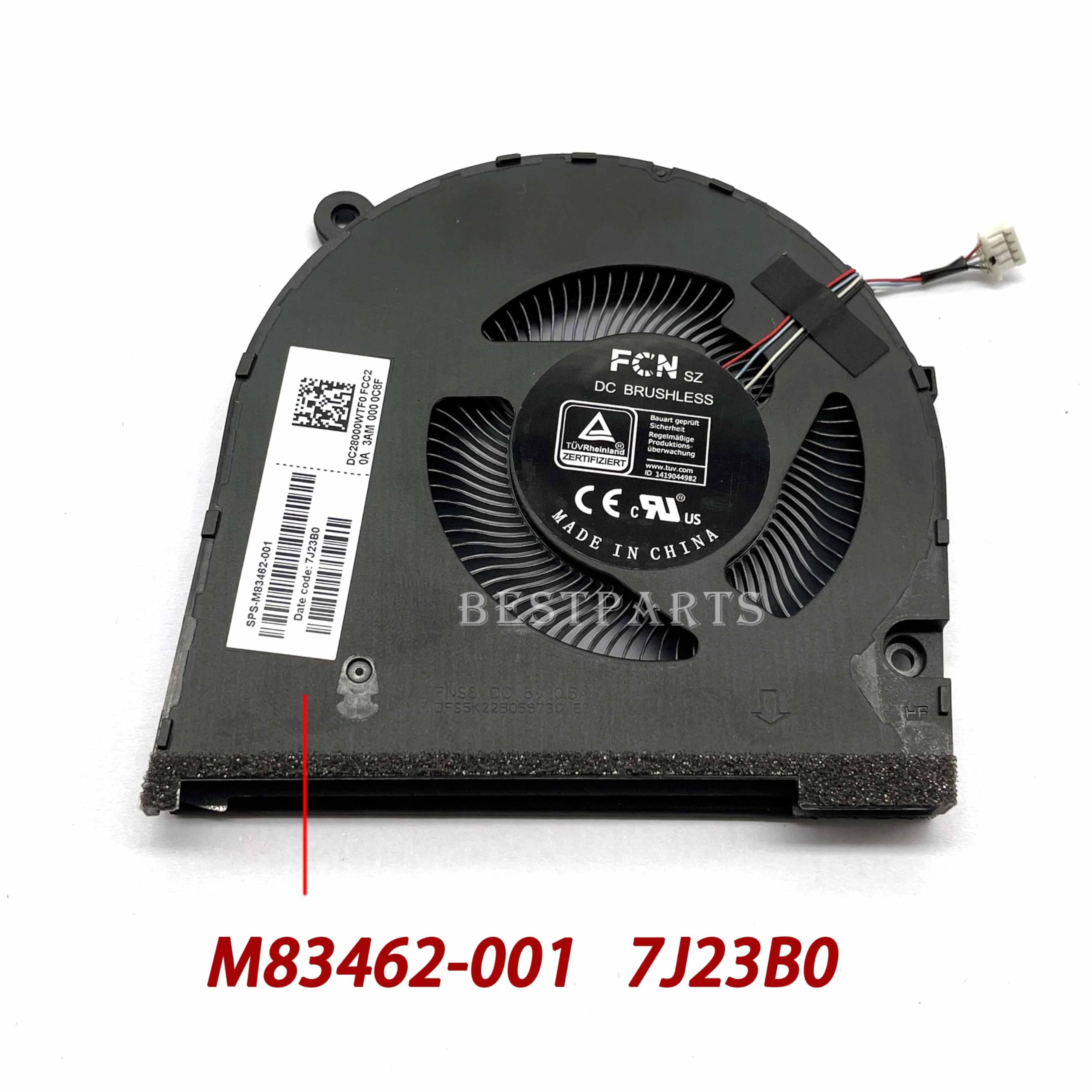 BestParts Ventilateur de refroidissement de rechange pour HP Spectre 16-F - Remplacement du ventilateur de refroidissement CPU+GPU d'origine pour HP Spectre X360 16-F 16T-F 16-f0023DX 16-f0013dx