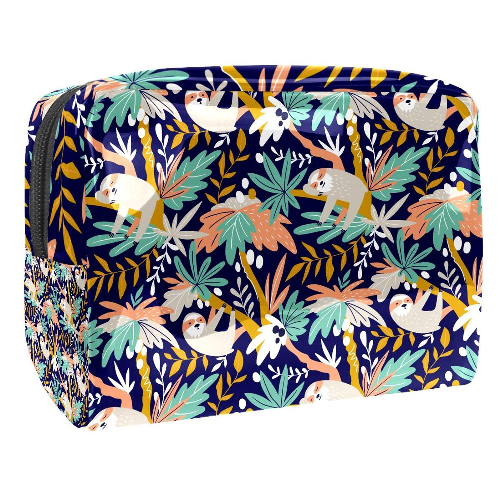 Trousse de maquillage imperméable verte avec fermeture éclair