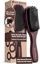 FRAMAR Slick Back Hair Brush Women – Boar Bristle Hair Brush, Slick Back Brush, Boar Bristle Brush, Smoothing Brush, Reduces Frizz and Static, Adds Natural Shine – Brown Velvet