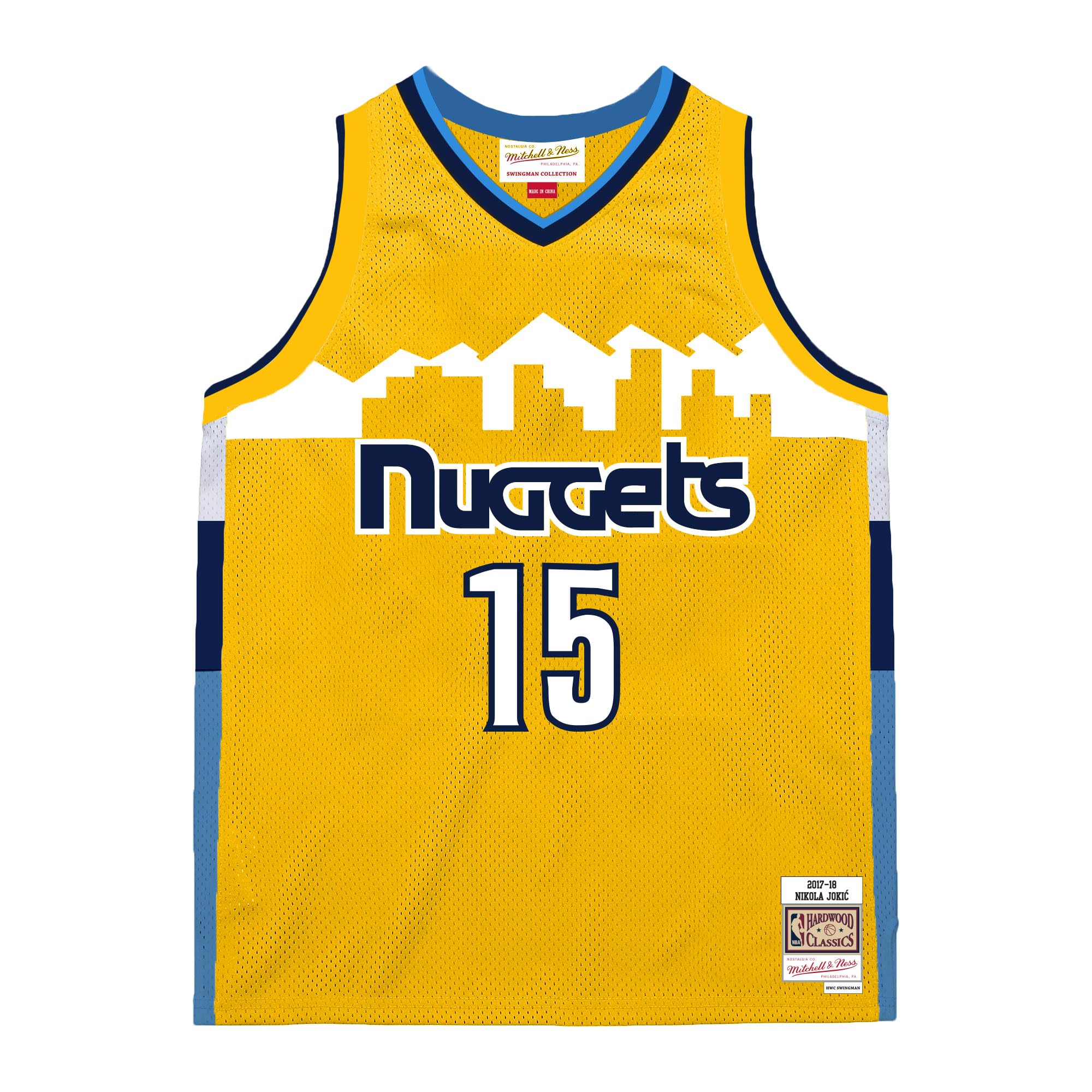 Mitchell & Ness NBA Swingman Jersey Denver Nuggets 2017 - Nikola Jokic, giallo., M
