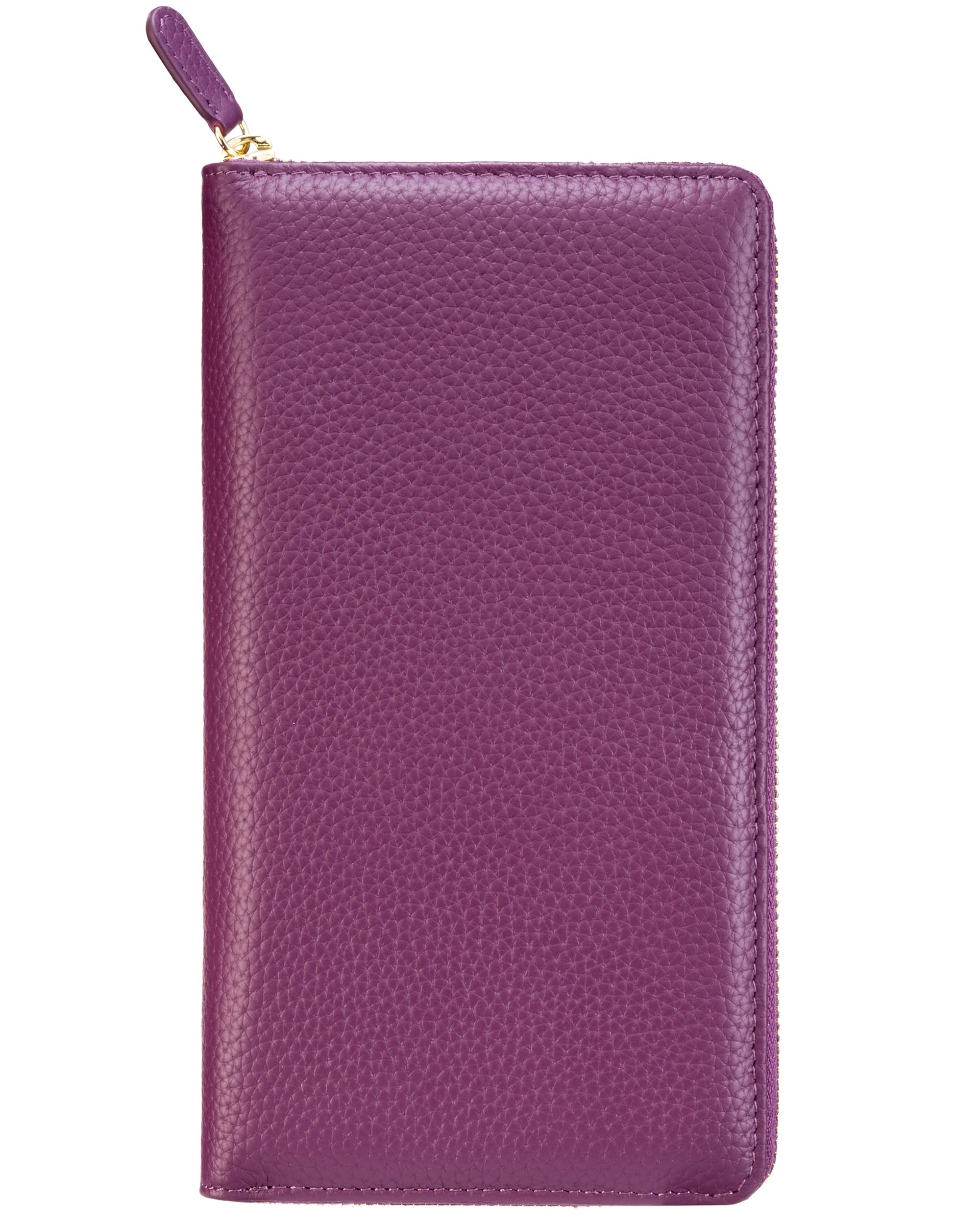 Zipper Leather Cover for Hobonichi Weeks/Weeks Mega - with Pen Loop, Card Slots, and Back Pocket (Purple)
