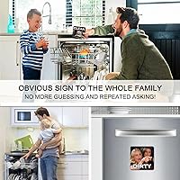 Vista 6 de Imán para lavavajillas, indicador de señal de limpieza sucia, imán de lavadora de doble cara para cocina, lavavajillas y refrigerador, con placa
