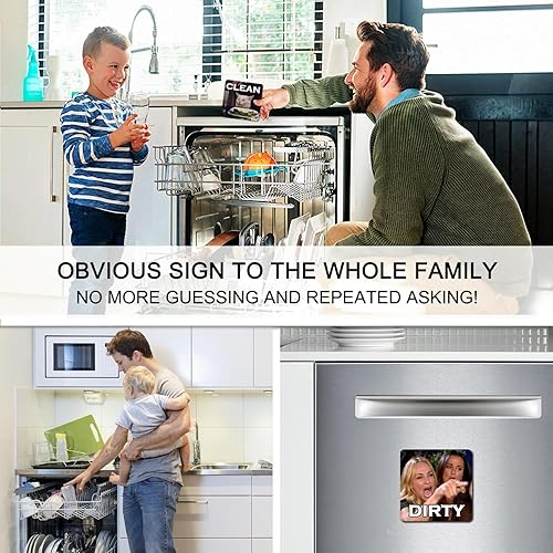 Miniatura 6 de Imán para lavavajillas, indicador de señal de limpieza sucia, imán de lavadora de doble cara para cocina, lavavajillas y refrigerador, con placa