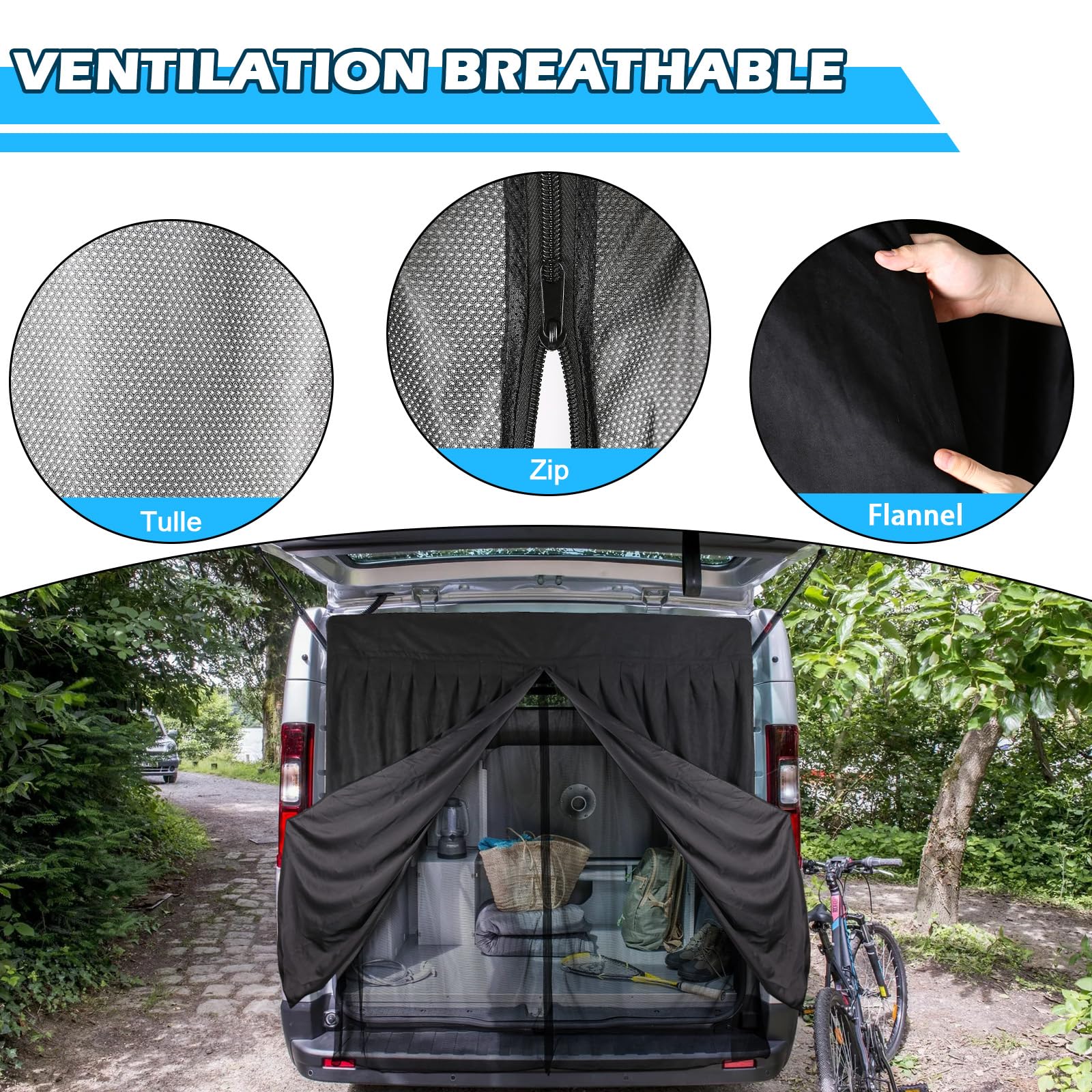 Zanzariera Auto Compatibile con Renault Trafic, Zanzariere Porta Posteriore Auto, Rete per Insetti Magnetica a Doppio Strato per Campeggio All'aperto