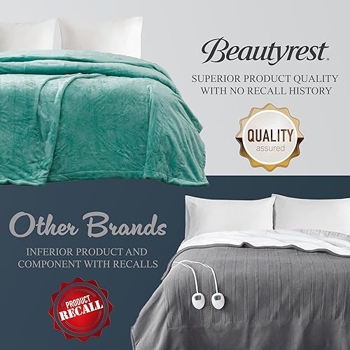 Miniatura 5 de Beautyrest - Manta eléctrica de calentamiento rápido, apagado automático, prácticamente sin campos electromagnéticos, varios ajustes de calor,