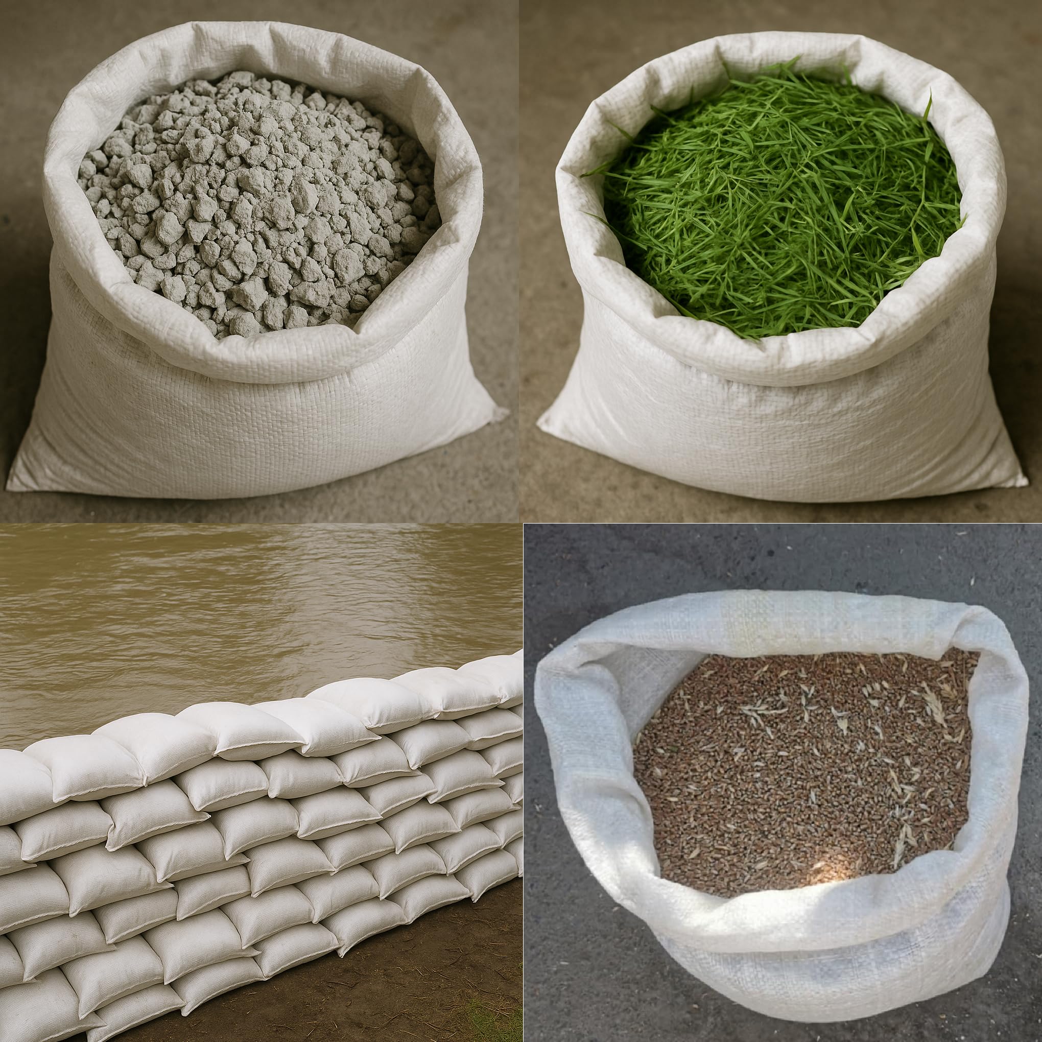 Sac Gravat Chantier 60x90cm Supporte Jusqu'à 50 kg | Sacs en Polypropylène Tissé Sac à Feuilles pour Jardin | Boudin Anti Inondation Réutilisable Sandbag de Sable pour Lester (100)