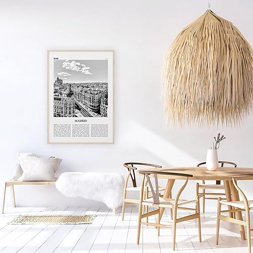 Miniatura 5 de Impresión de Madrid centro en blanco y negro, arte de la pared de Madrid, póster de Madrid, foto de Madrid, decoración de pared de Madrid, impresión