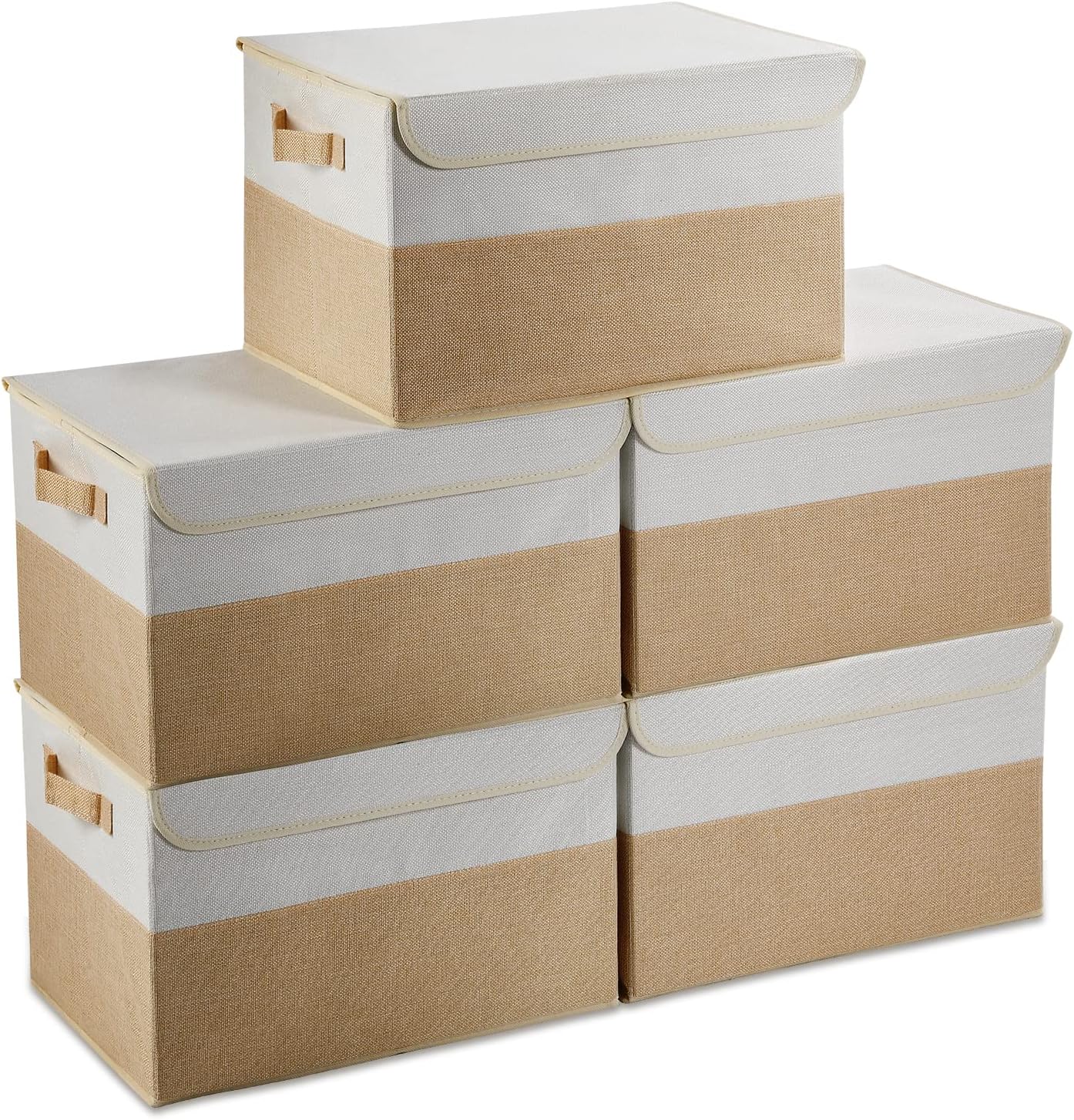 EMANIS Large Foldable Storage Bin Storage Boxes with Lids,Fabric