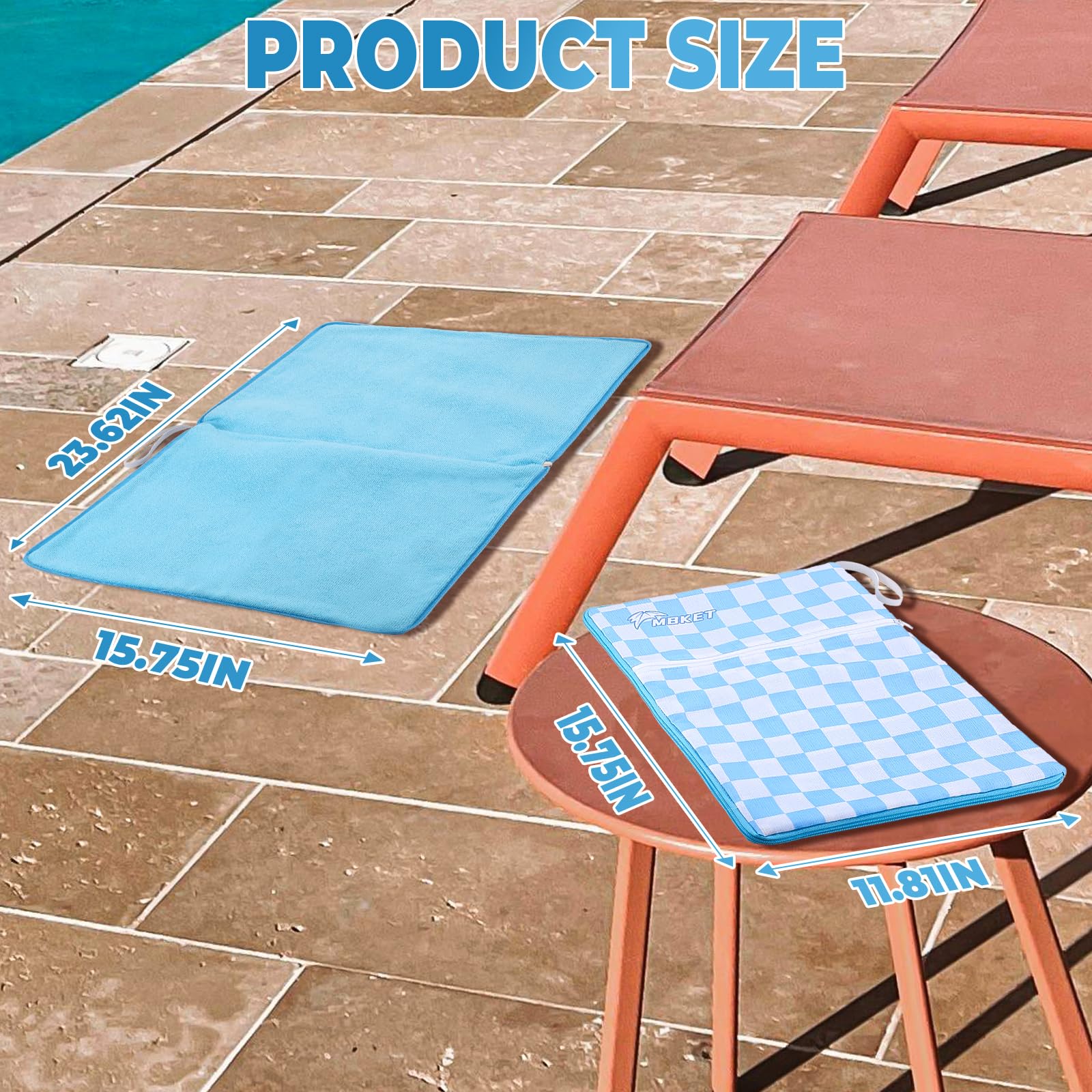 MBKET Wet Dry Bag, Embedded Towel Waterproof Bag, Wet Bag for Swimsuit with Two Zippered Pockets, Machine Washable