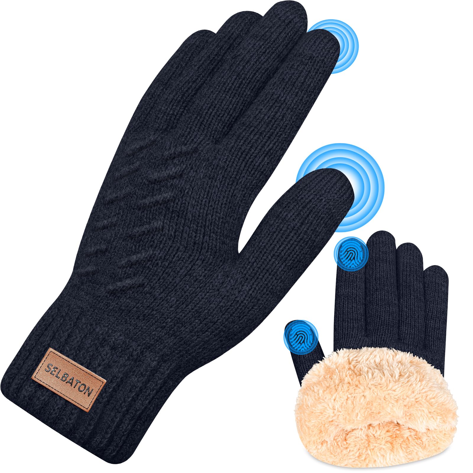 Syhood 3 Paia Guanti Invernali In Pile Per Bambini – Morbidi, Antiscivolo, Taglie M (Nero, Blu Navy, Grigio)