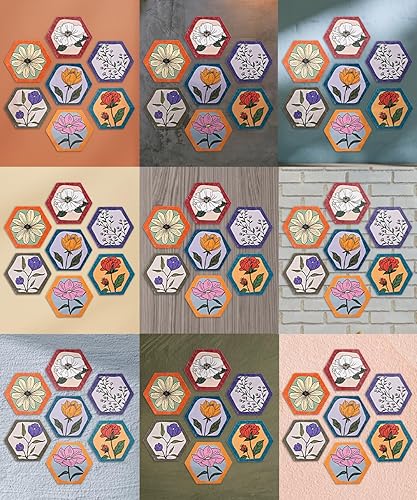 Miniatura 7 de Pintoo Rompecabezas de azulejos de pared, juego de rompecabezas retro y moderno, serie Garden  Siete de 56 piezas de azulejos de pared crean