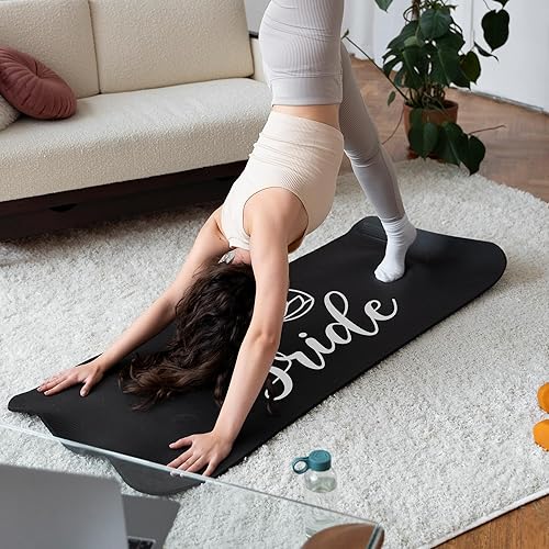 Miniatura 6 de Brosash Tapete de yoga para novia y novio, extra grueso y antideslizante, con correa de transporte para gimnasio en casa, estiramiento y