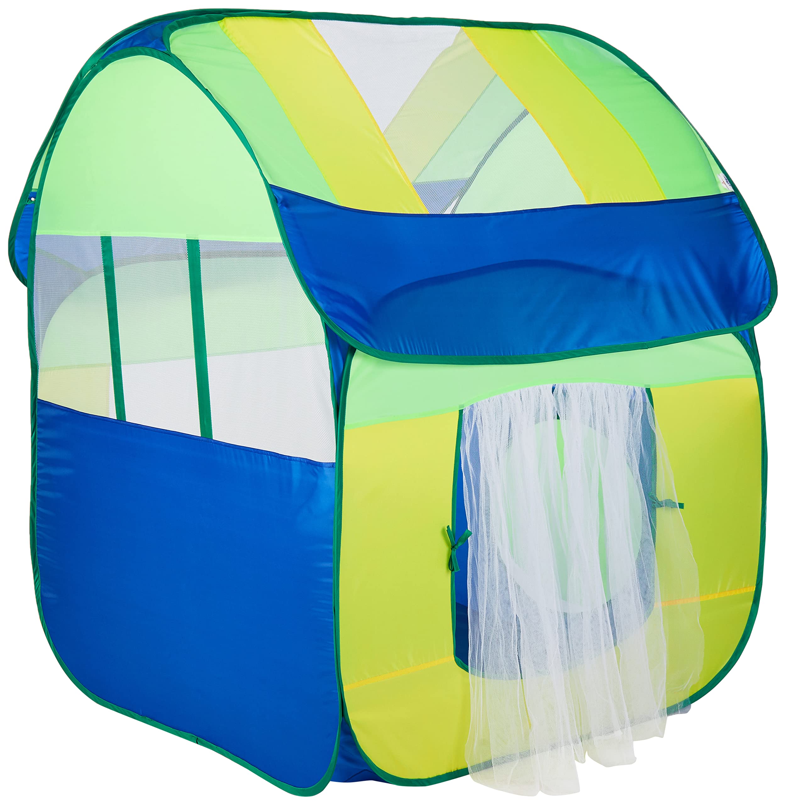 Amazon Brand - Jam & Honey Kid Tent House (Neon Green Spectrum)