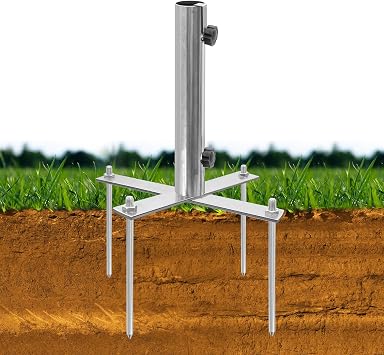Umbrella Stand Outdoor Base, Heavy Duty Outdoor Umbrella Base, Detachable for Easy Carry, 18.7 Inch Beach Umbrella Sand Anchor for Beach, Lawn, Sand, Patio